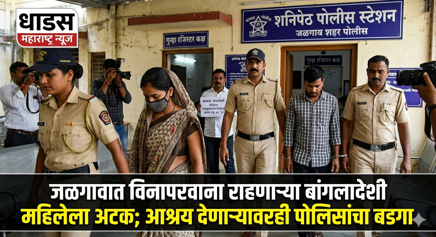 जळगावात विनापरवाना राहणाऱ्या बांगलादेशी महिलेला अटक; आश्रय देणाऱ्यावरही पोलिसांचा बडगा